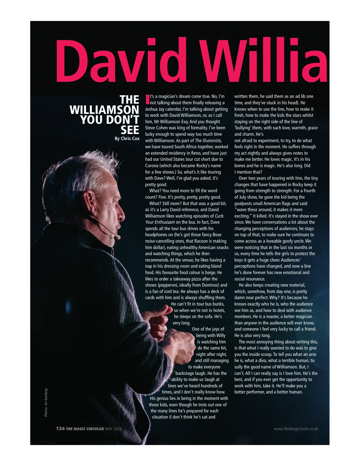 Article opening of The Magic Circular, May 2020